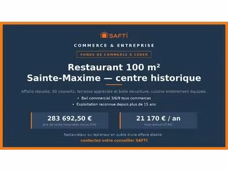 restaurant réputé au cœur de sainte-maxime