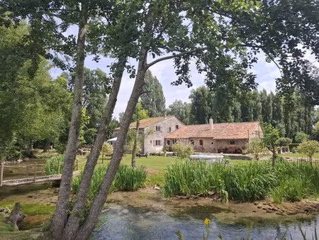 maison d'amis au bord de la rivière parfaitement présenté  avec un ancien moulin plein de 