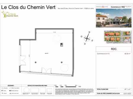vente commerce 80 m² la jarrie (17220)