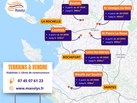 vente terrain 300 m² le gua (17600)