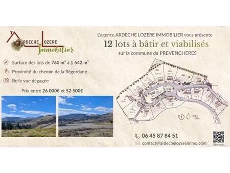terrain de 1167 m2 - prévenchères  france