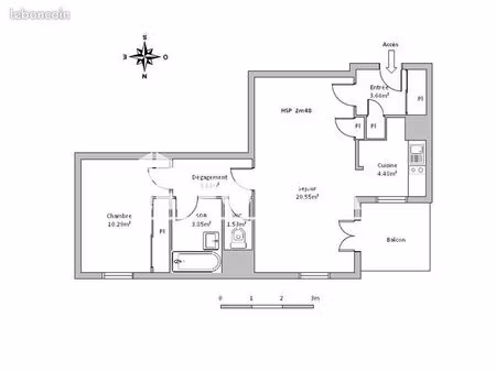 appartement 2 pièces 47 m²