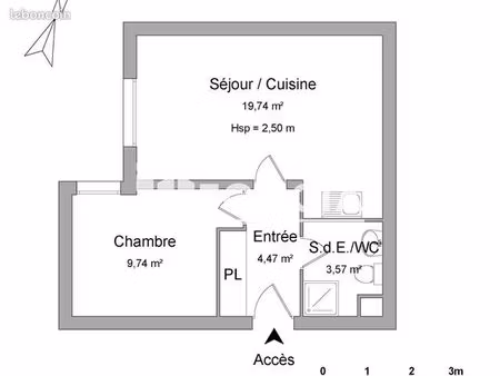appartement 2 pièces 37 m²