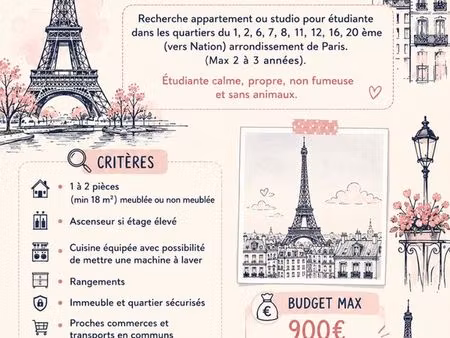 recherche location étudiante paris