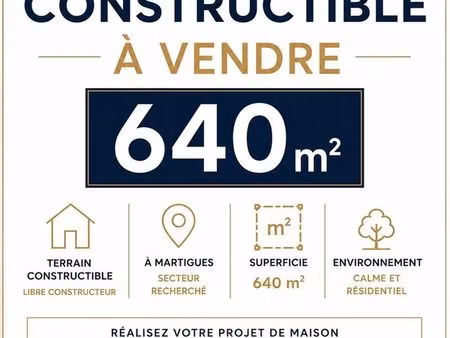 terrain 640 m² martigues