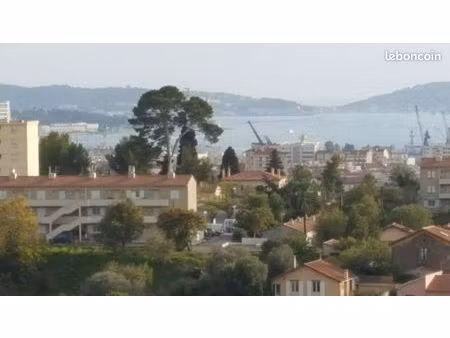 toulon fort rouge t3 vue rade au calme dans une résidence arborée avec parking et cave