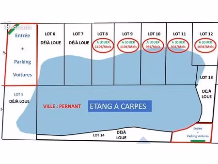 etang à carpe - location parcelle