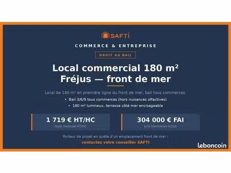fonds de commerce 180 m² frejus