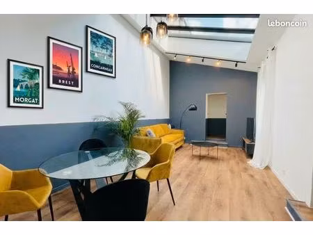 loft atypique meublé sous verrière — brest recouvrance — rentable en lcd ou idéal résidenc