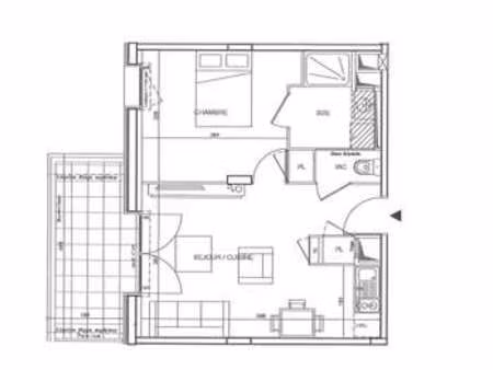 location appartement 2 pièces à la chapelle-sur-erdre (44240) : à louer 2 pièces / 41m² la