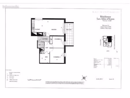 appartement 3 pièces 61 m²