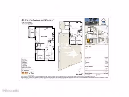appartement 3 pièces 61 m²