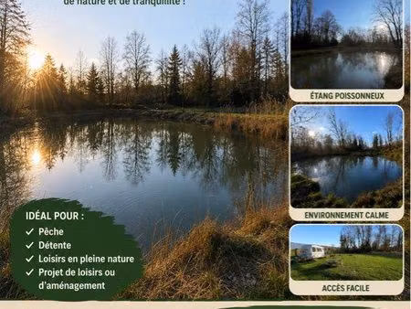 étang privé de 3 700 m² avec terrain arboré et accès sécurisé