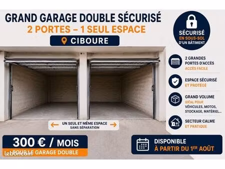 garage double sécurisé 2 portes