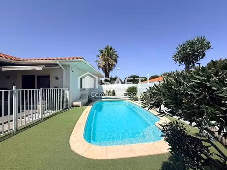 perpignan secteur catalunya  maison 4 faces plein pied  exterieur arbore  piscine
