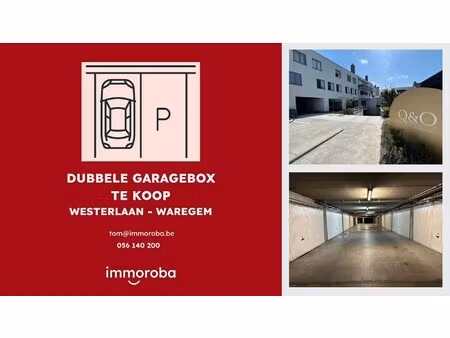 dubbele garagebox te koop centrum waregem.