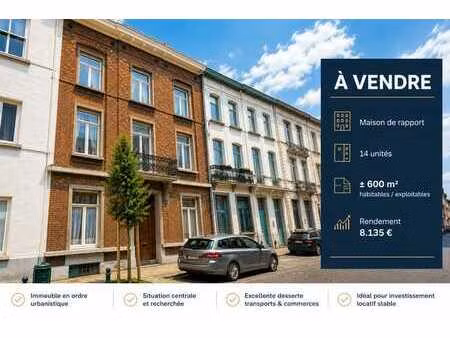 immeuble de rapport – 14 logements – ±600 m² exploitables