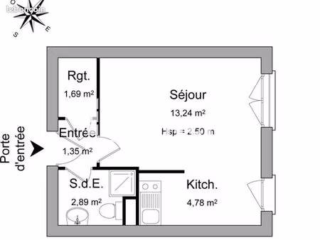 studio 1 pièce 23 m²