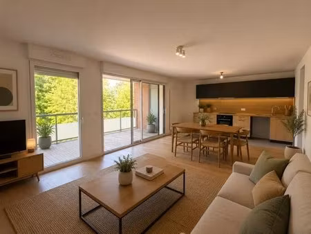 toulouse jolimont guillaumet bel appartement t4 traversant de 89 m² avec terrasses et 2 pl
