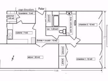 location appartement 3 pièces à sète (34200) : à louer 3 pièces / 75m² sète