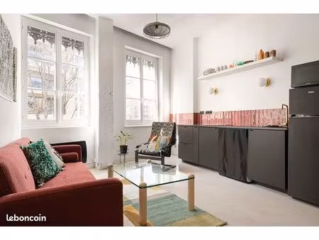 studio meublé architecte 37m2 croix rousse gros cailloux