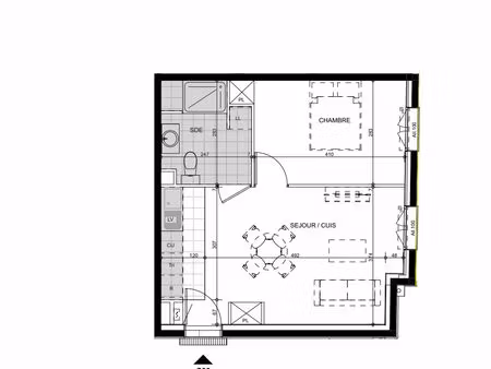 vente appartement 2 pièces  42.05m²  le kremlin