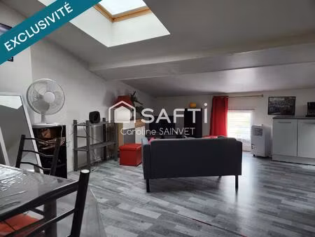 joli appartement meublé mansardé  lumineux et soigné