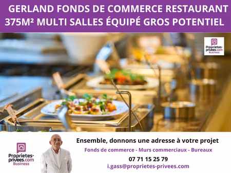 gerland fonds de commerce restaurant 375m² multi salles équipé gros potentiel