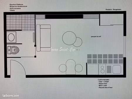studio 1 pièce 19 m²