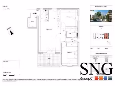 appartement 3 pièces 60 m²