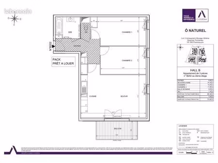 appartement 3 pièces 66 m²