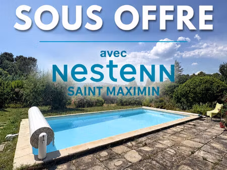 maison de plain pied sur la commune de pourrières avec piscine garage et dépendance.