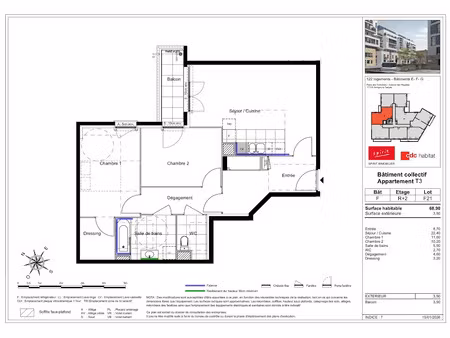location appartement 3 pièces 69 m² à savigny-le-temple (77176)  1 115 €