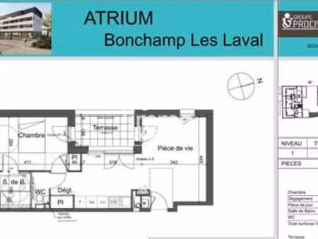 location appartement 2 pièces à bonchamp-lès-laval (53960) : à louer 2 pièces / 45m² bonch