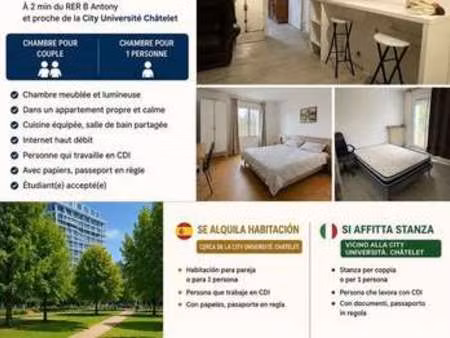 location appartement t1 meublé à antony (92160) : à louer t1 meublé / 10m² antony