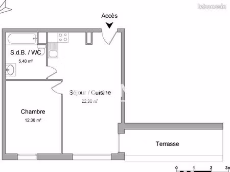 appartement 2 pièces 40 m²