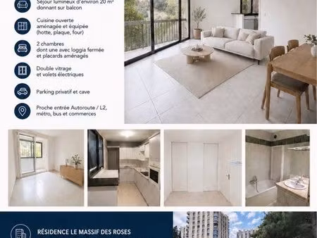 appartement t3+ cave+parking marseille 13013