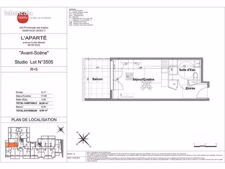 studio 1 pièce 26 m²