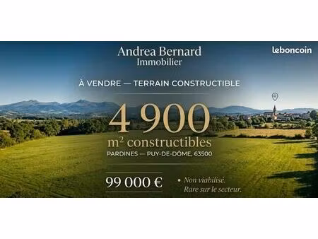 terrain constructible 4900 m2 vue exceptionnelle