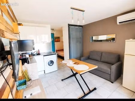 studio canet piscine clim