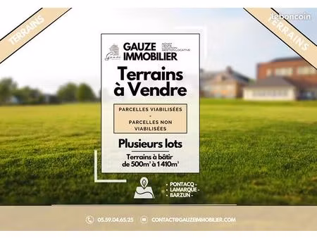terrain 595 m² lamarque pontacq