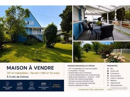 maison 137 m² sur 11 ares de terrain à holtzwihr – 5 min de colmar