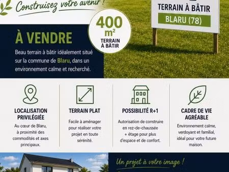 terrain 400 m² blaru