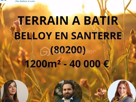 terrain 1 220 m² belloy en santerre