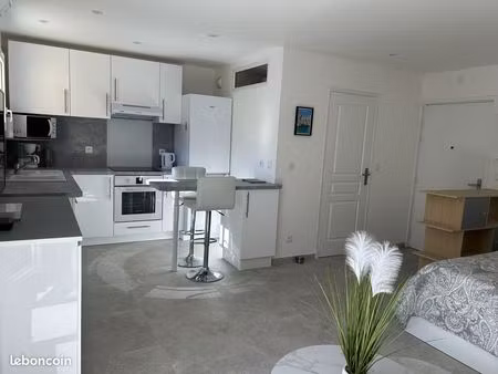 grand studio climatisé entièrement rénové dans résidence sécurisée à 1 3 km du centre-vill
