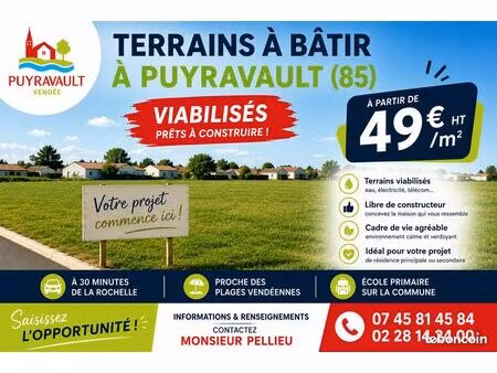 terrains à bâtir viabilisés à puyravault (85)
