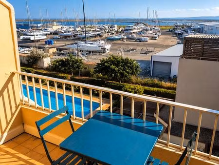 t2 vue mer panoramique – terrasse – piscine – gruissan