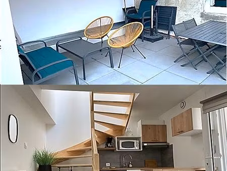 en bail etudiant 10 mois ; studio 18 m2 avec terrasse 18 m2 et espace partagé véranda 15 m