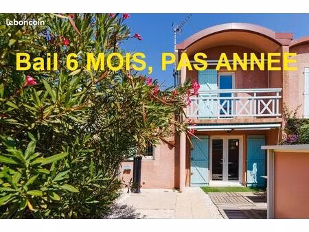 villa t4 50m2  bail 6 mois nov 2026  100m plage grazel  wifi