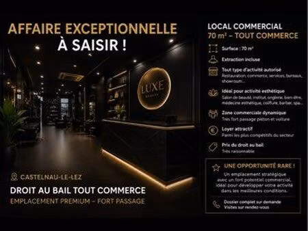 droit au bail – local commercial idéalement situé